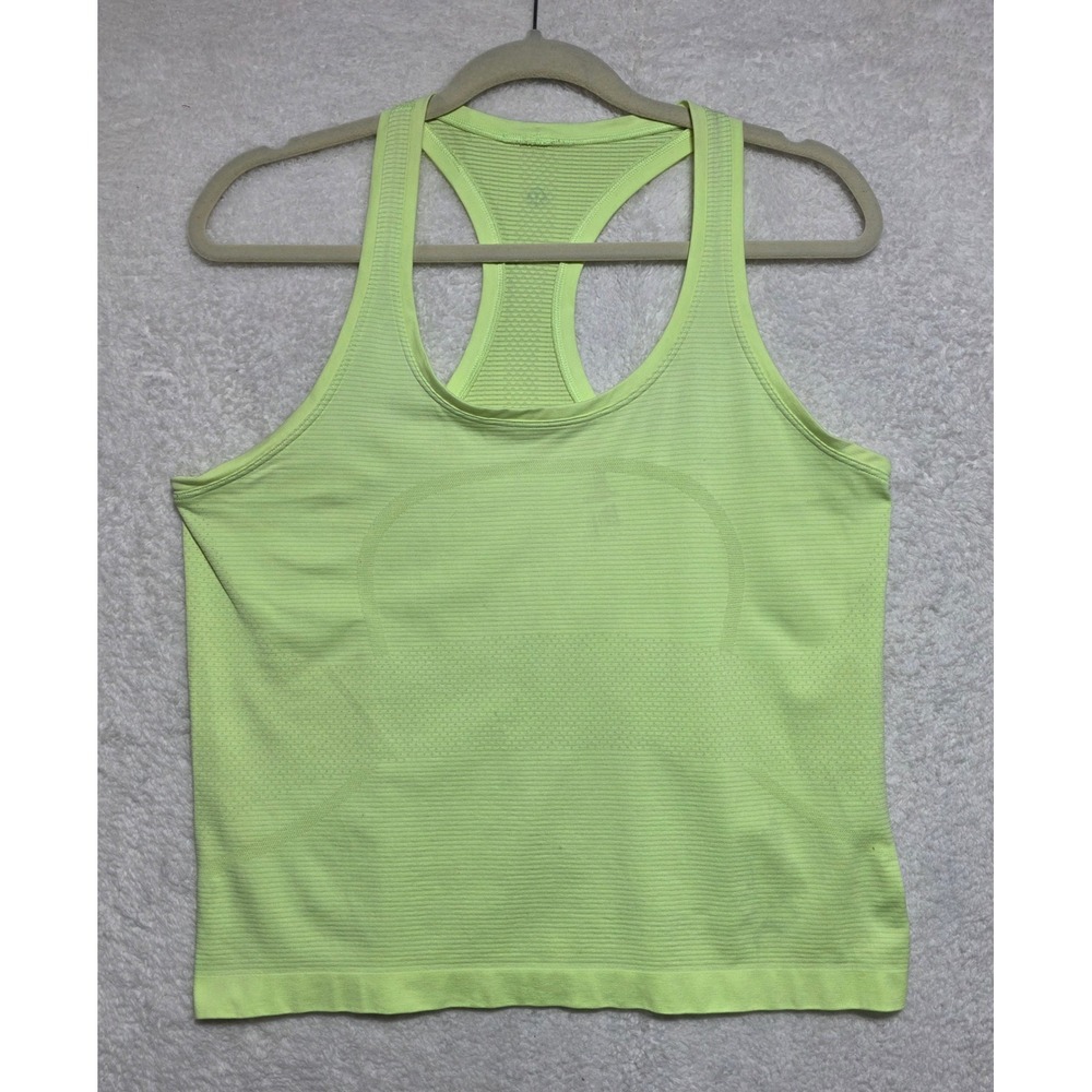 Lululemon Swiftly Tech Cropped Racerback Tank Top Lime Green - Size 12